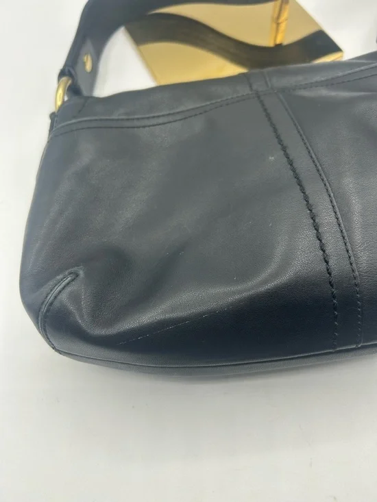 Coach Black Leather Shoulder Bag with Gold Hardware - Picture 15 of 16